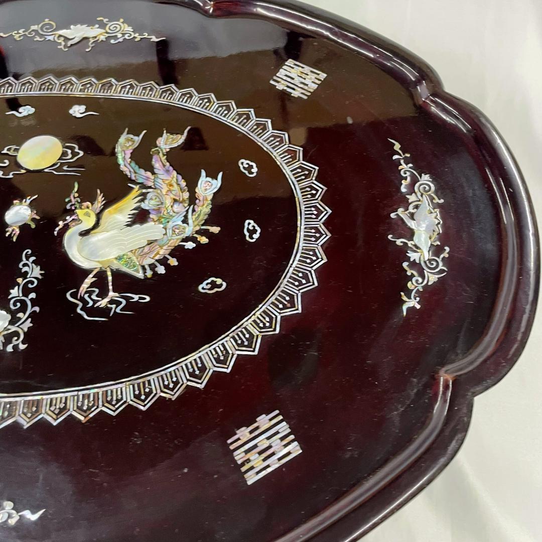 韓国伝統工芸 螺鈿細工 貝殻細工　ローテーブル　座卓　折り畳み　DN-B0080