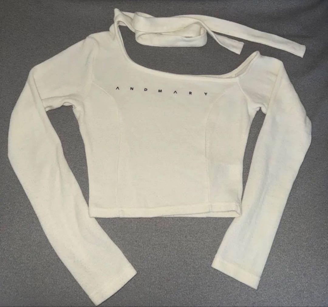 ANDAMARY オフショルダーリボントップス