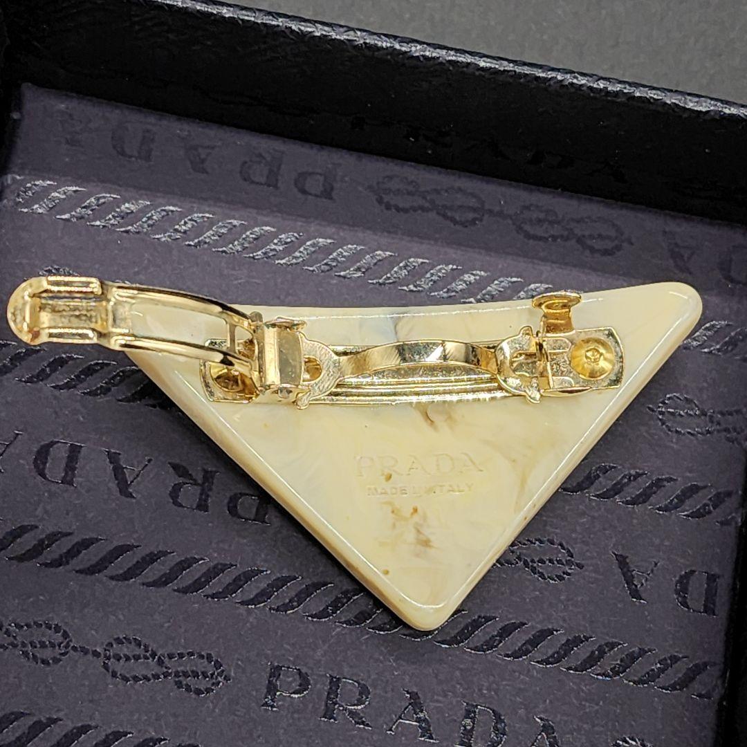 【Mogami】 プラダ　三角ロゴ　バレッタ　ラインストーン　付属品付き