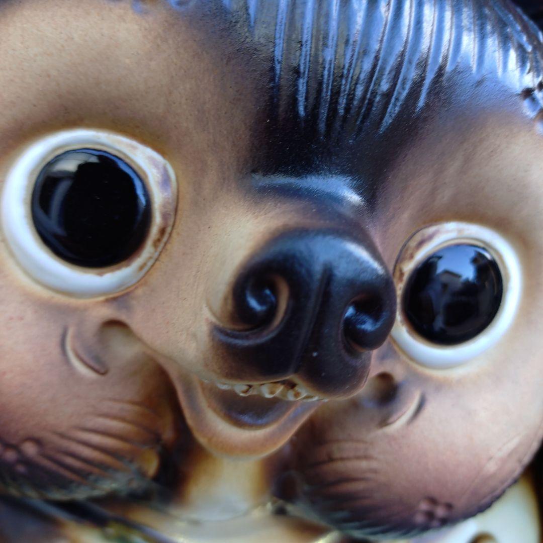 信楽焼　43cm13号フクロウ付き開運狸　タヌキ　狸　たぬき