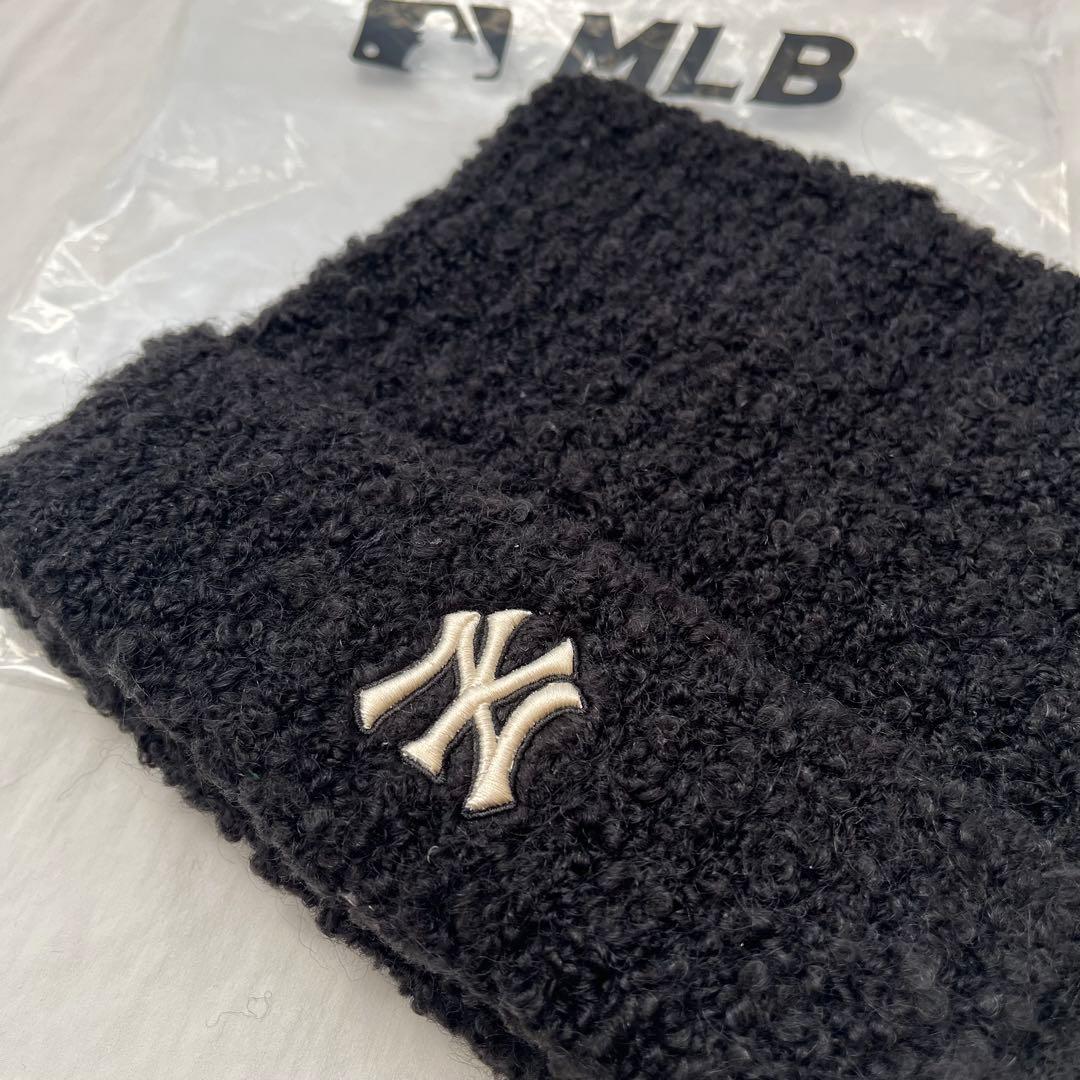 ラスト1点【新品】 韓国限定 MLB Korea 黒 猫耳ニット帽 カリナ着用