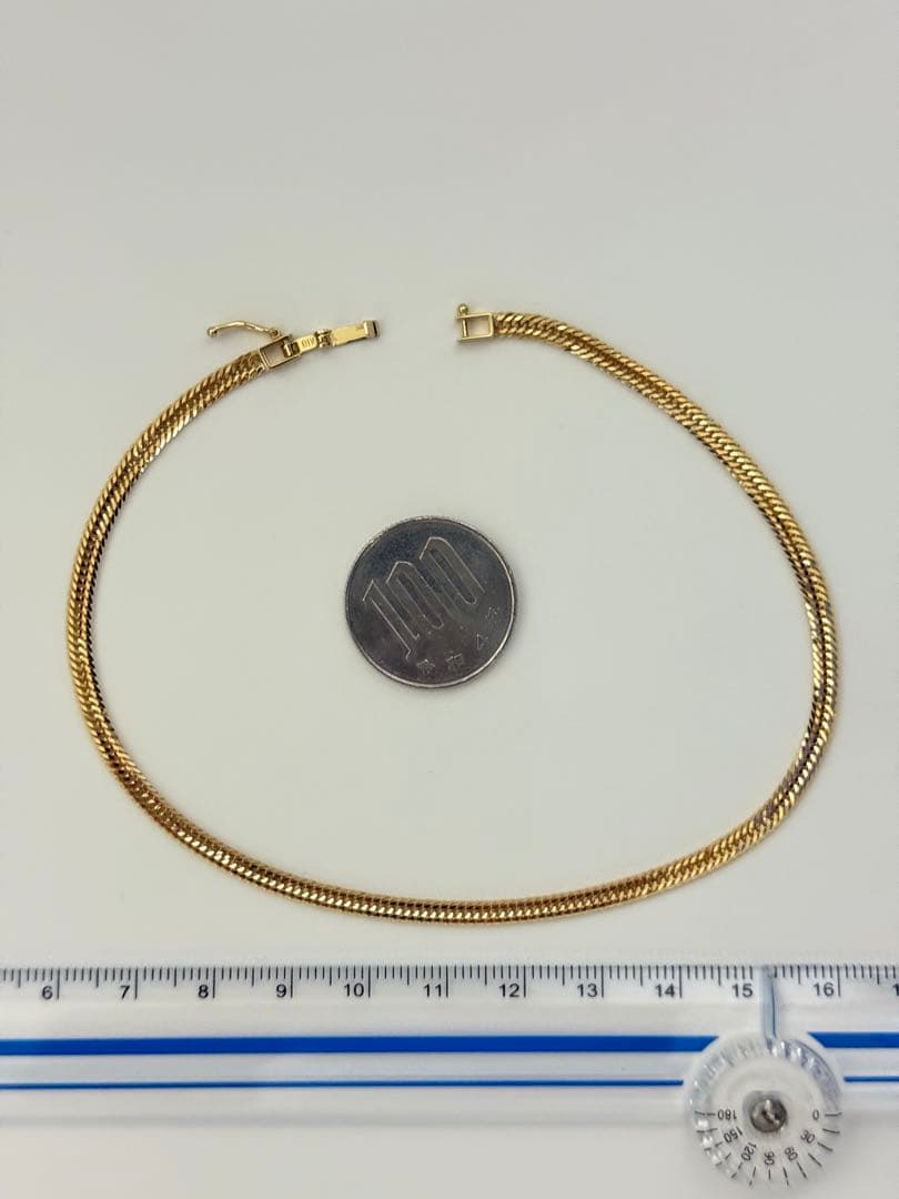 K18喜平アンクレット　12面トリプルカット　約25cmメンズ