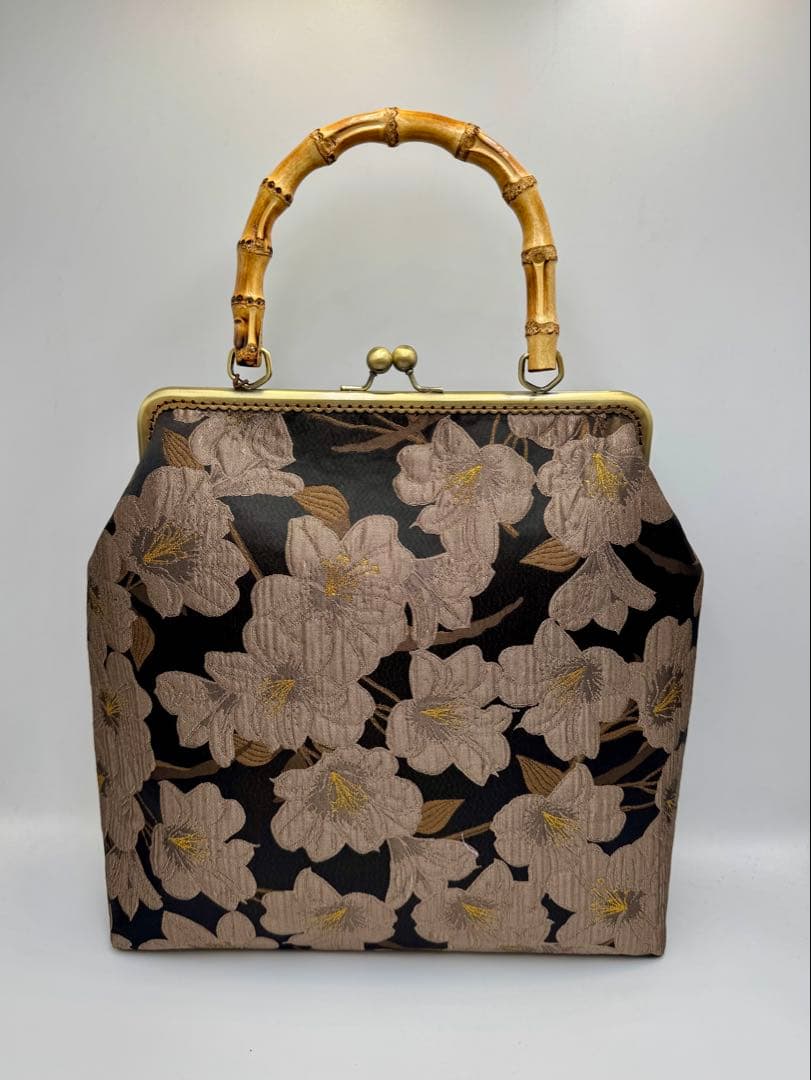 ハンドメイド　大きながま口バッグ　　#476