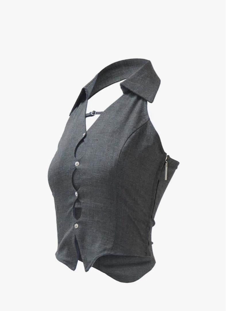 トップス theredthread S cutting halter shirt