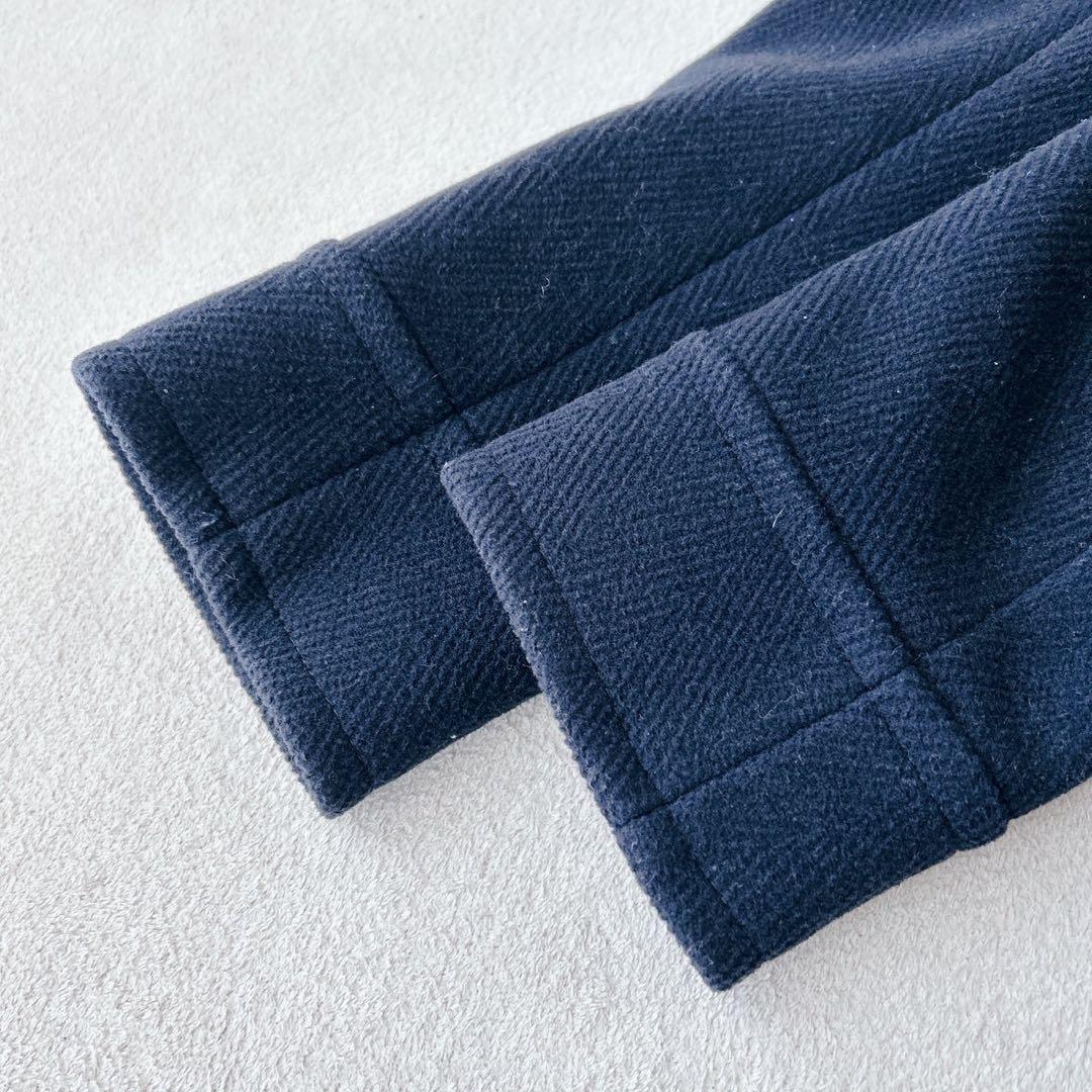 美品✨スローン　ロングコート　ヘリンボーン　ダブルブレスト　ネイビー　サイズ2