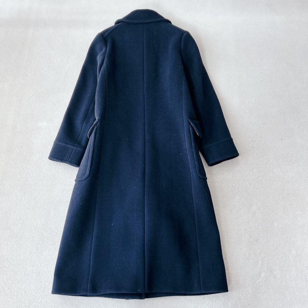 美品✨スローン　ロングコート　ヘリンボーン　ダブルブレスト　ネイビー　サイズ2