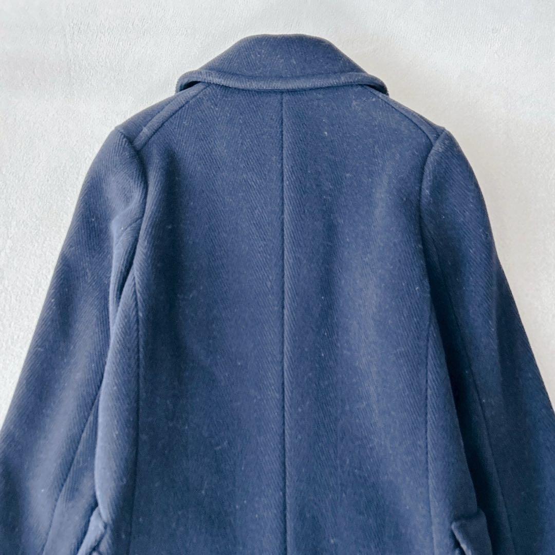 美品✨スローン　ロングコート　ヘリンボーン　ダブルブレスト　ネイビー　サイズ2