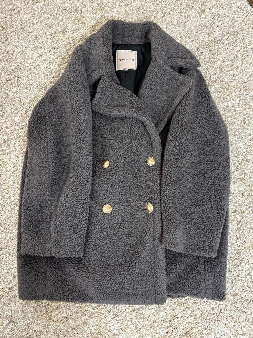 アプワイザーリッシェ♥ボアダブル釦コート