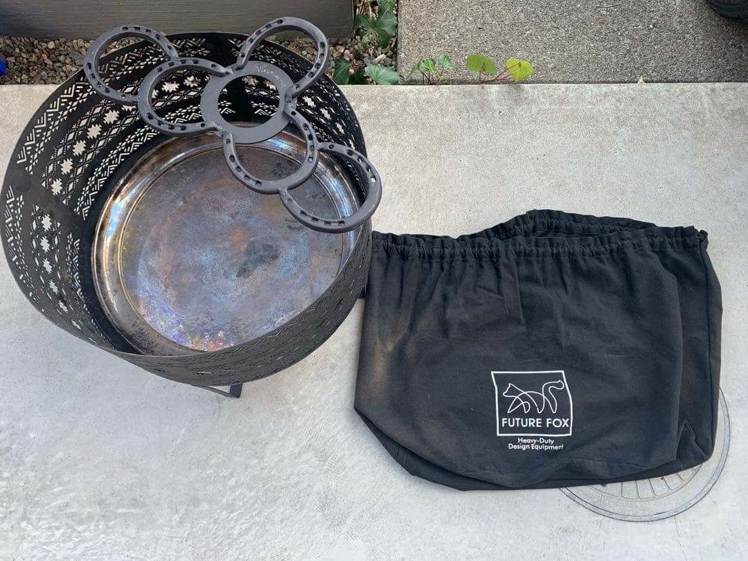 FUTUREFOX ナバホ柄焚き火台 分離式 おしゃれ 五徳・収納袋付き