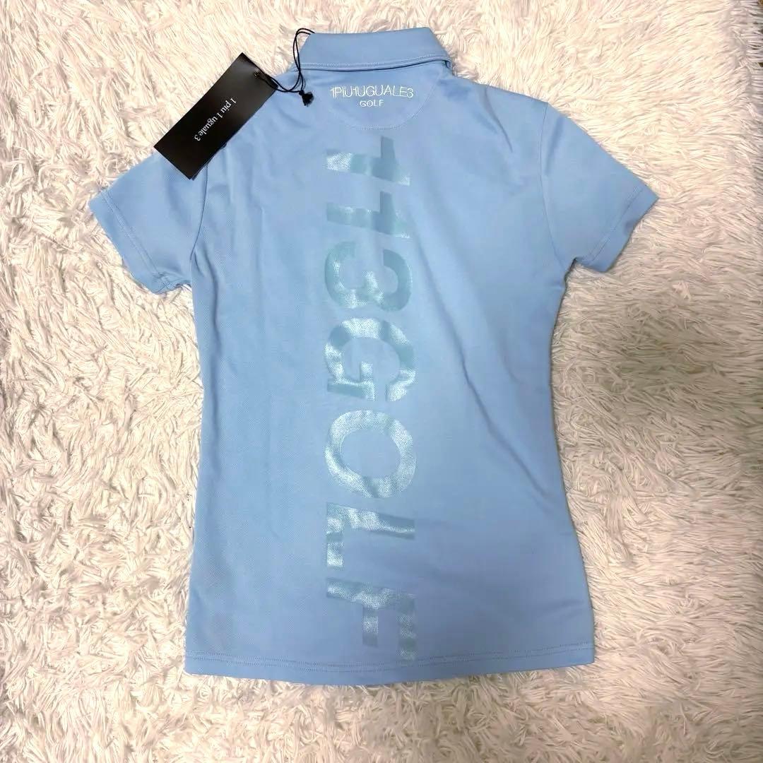 1piu1uguale3 ゴルフ ポロシャツ ブルー 襟付き バックロゴ