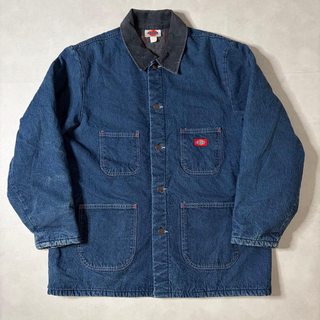 【希少・美品】USA製 80s Dickies デニム カバーオール 濃紺 XL