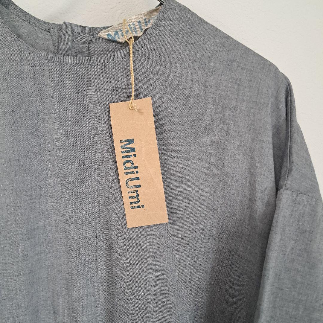 MidiUmi 今春新作シャンブレーギャザーワンピースF定価¥19,580