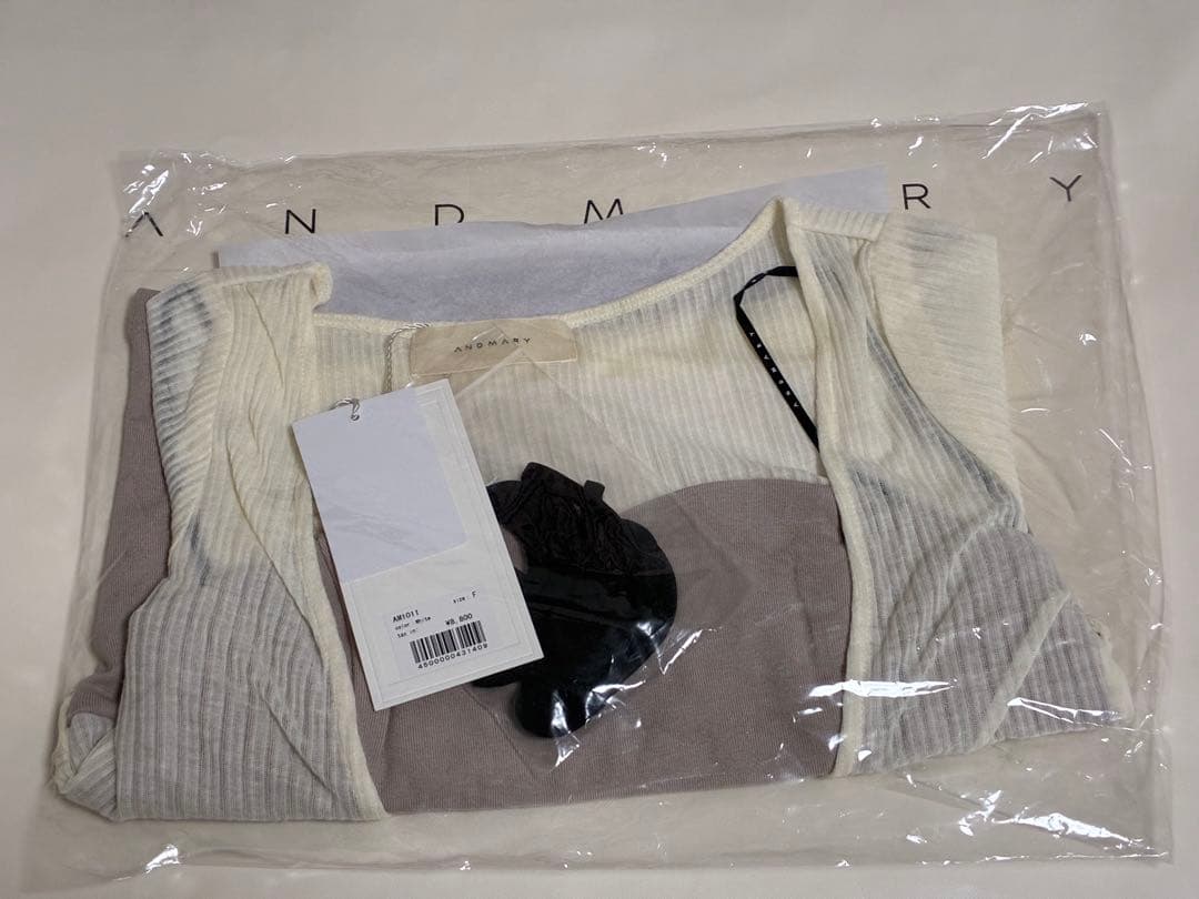 正規品 andmary Lona ribbon tops/white