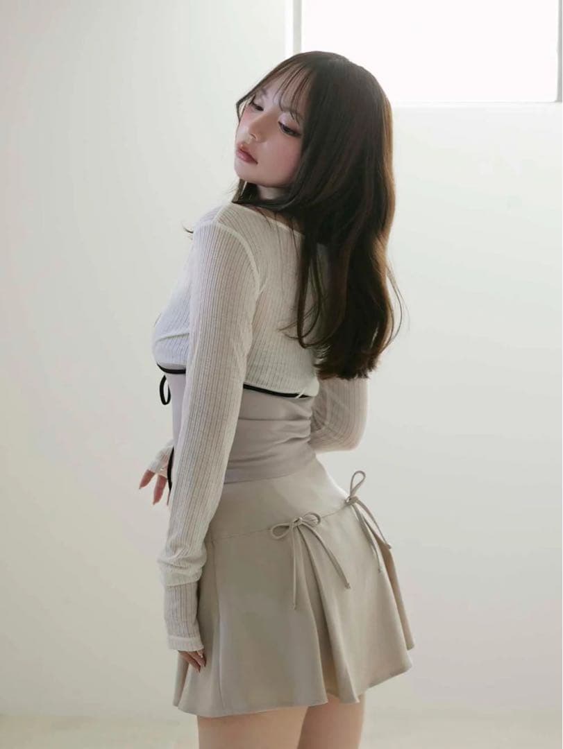 正規品 andmary Lona ribbon tops/white