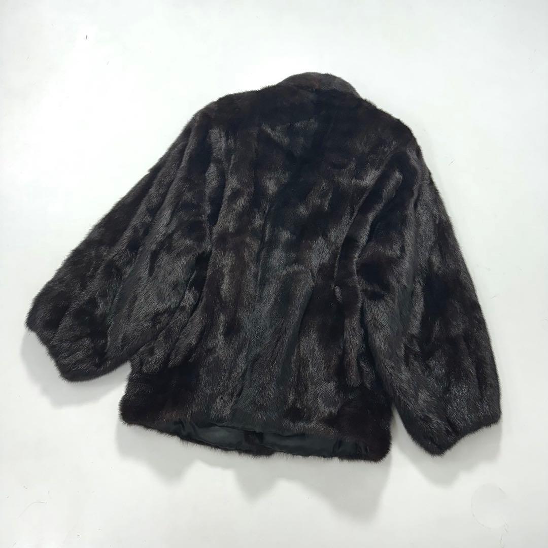 身幅72cm◎ダークミンク ファーコート 毛皮 本毛皮 ゆったりサイズ