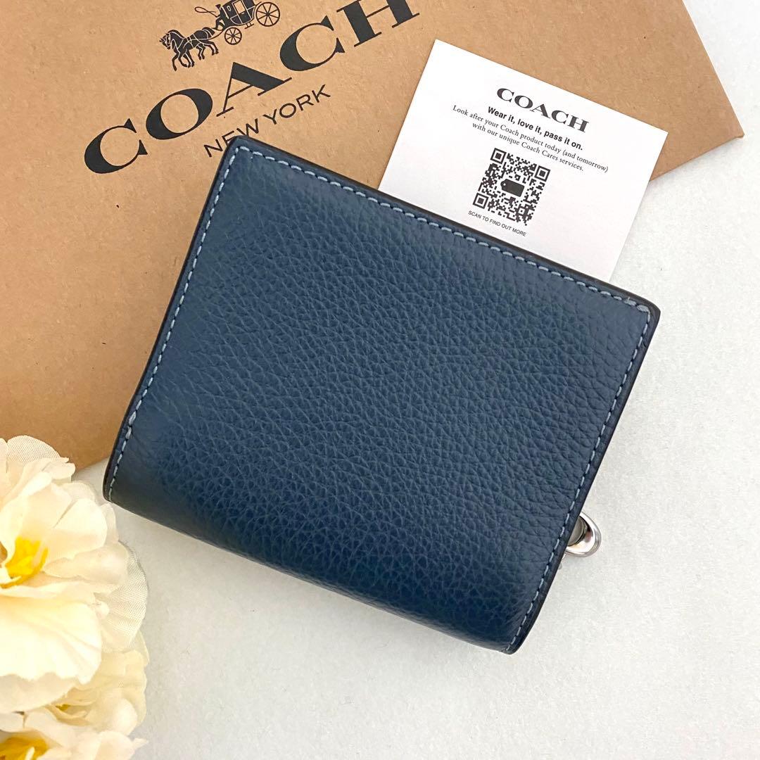 新品　正規品☆COACH(コーチ)折り財布　デニム　レザー 二つ折り財布