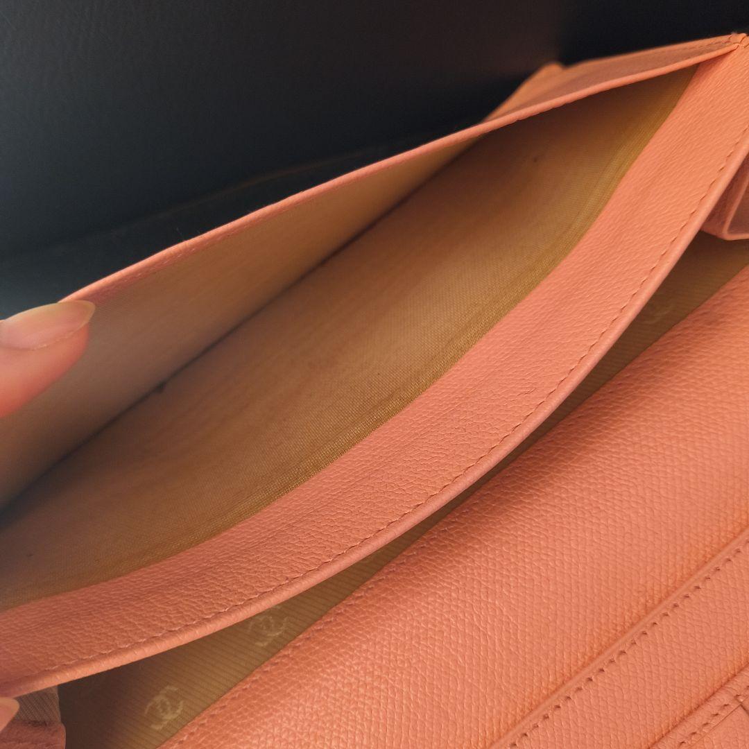 シャネル 長財布 Ｗホック ココボタン ピンク レザー CHANEL