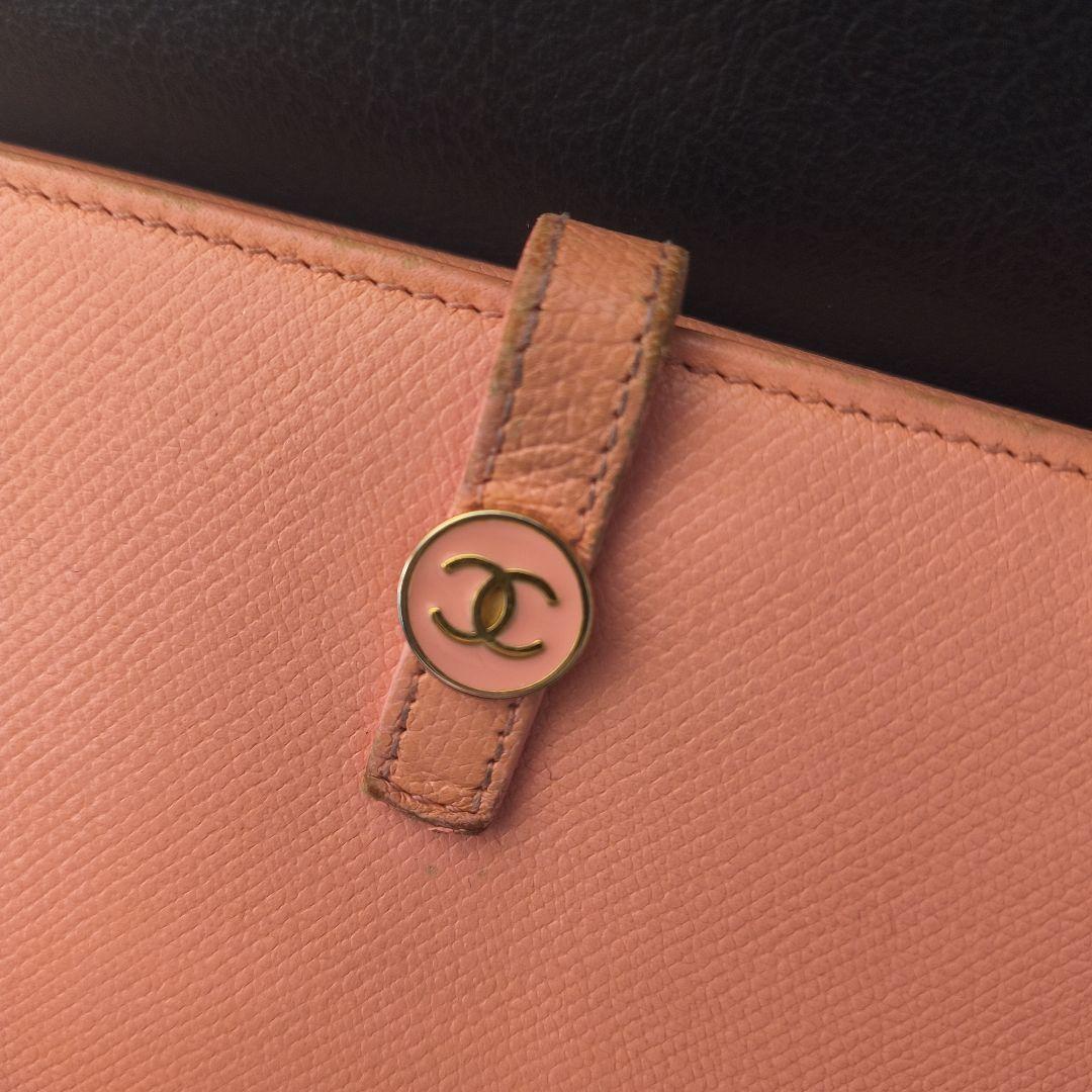 シャネル 長財布 Ｗホック ココボタン ピンク レザー CHANEL