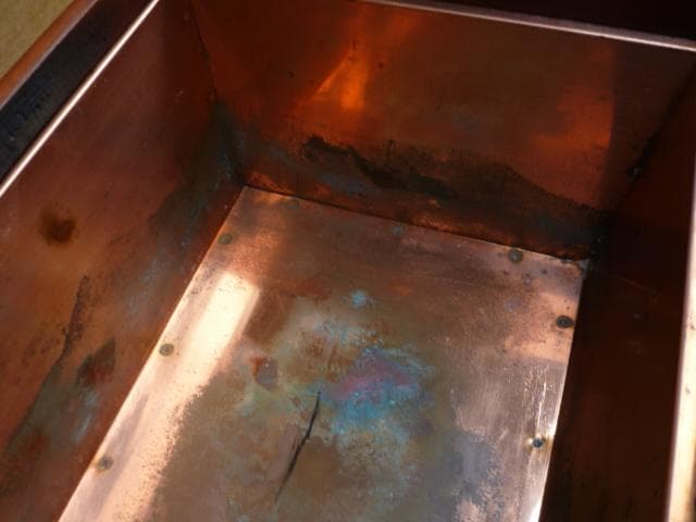 長火鉢　ケヤキ材　美品　肉厚銅板の落とし　天板蓋付き