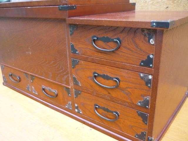 長火鉢　ケヤキ材　美品　肉厚銅板の落とし　天板蓋付き