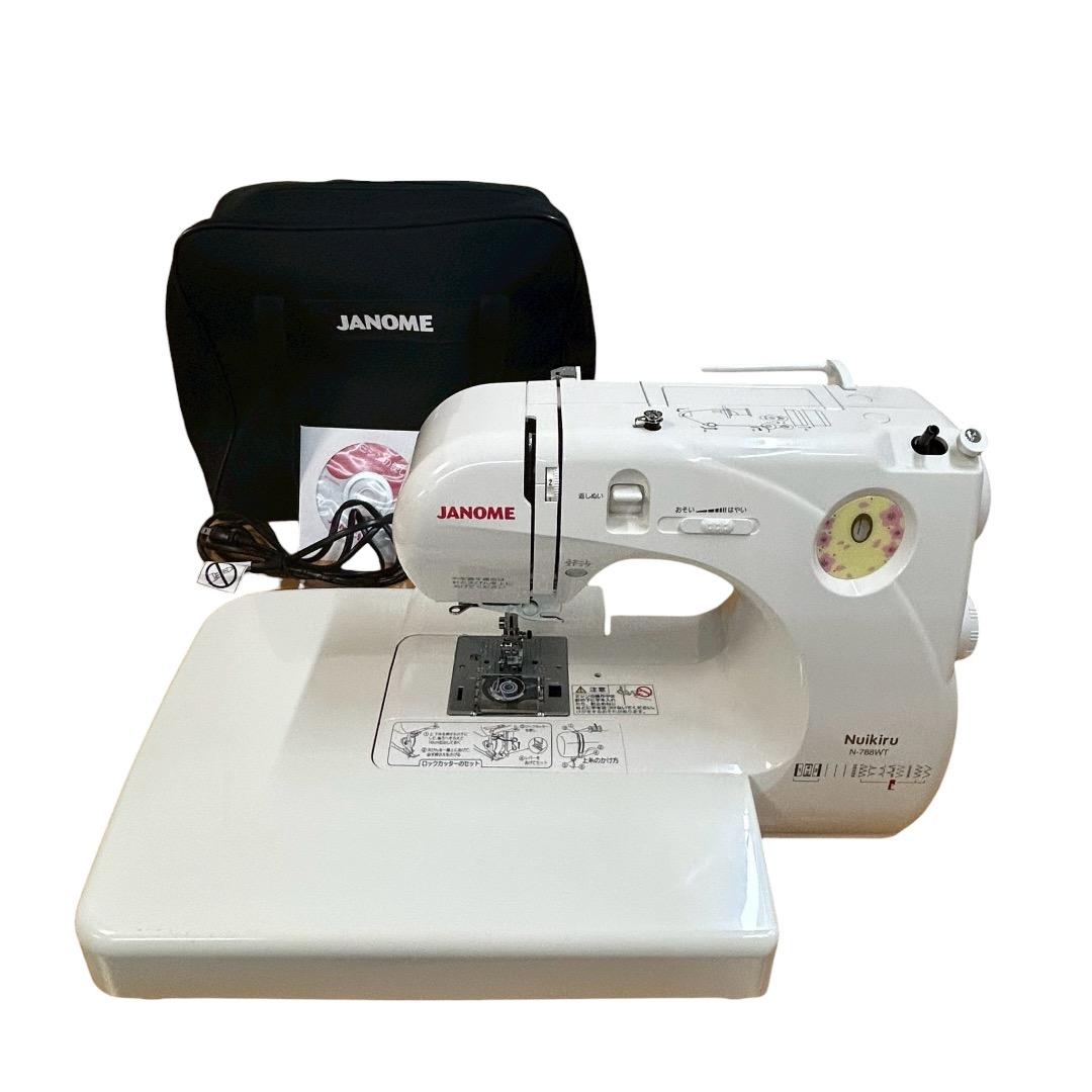 ジャノメ コンパクト電子ミシン N-788WT ロックカッター内蔵 バッグ付き