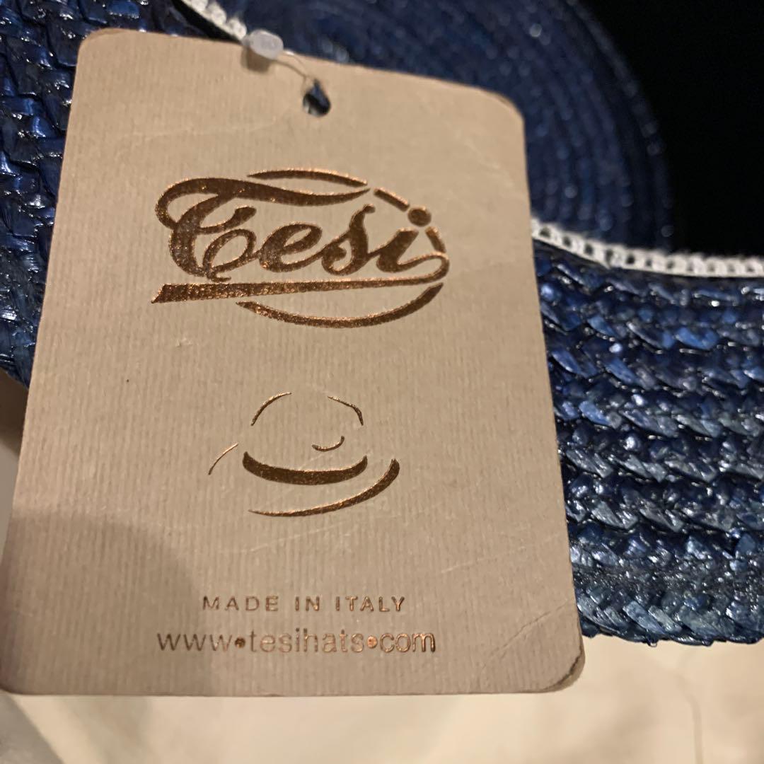 新品未使用　Tesi カンカン帽　帽子　イタリア製　58サイズ