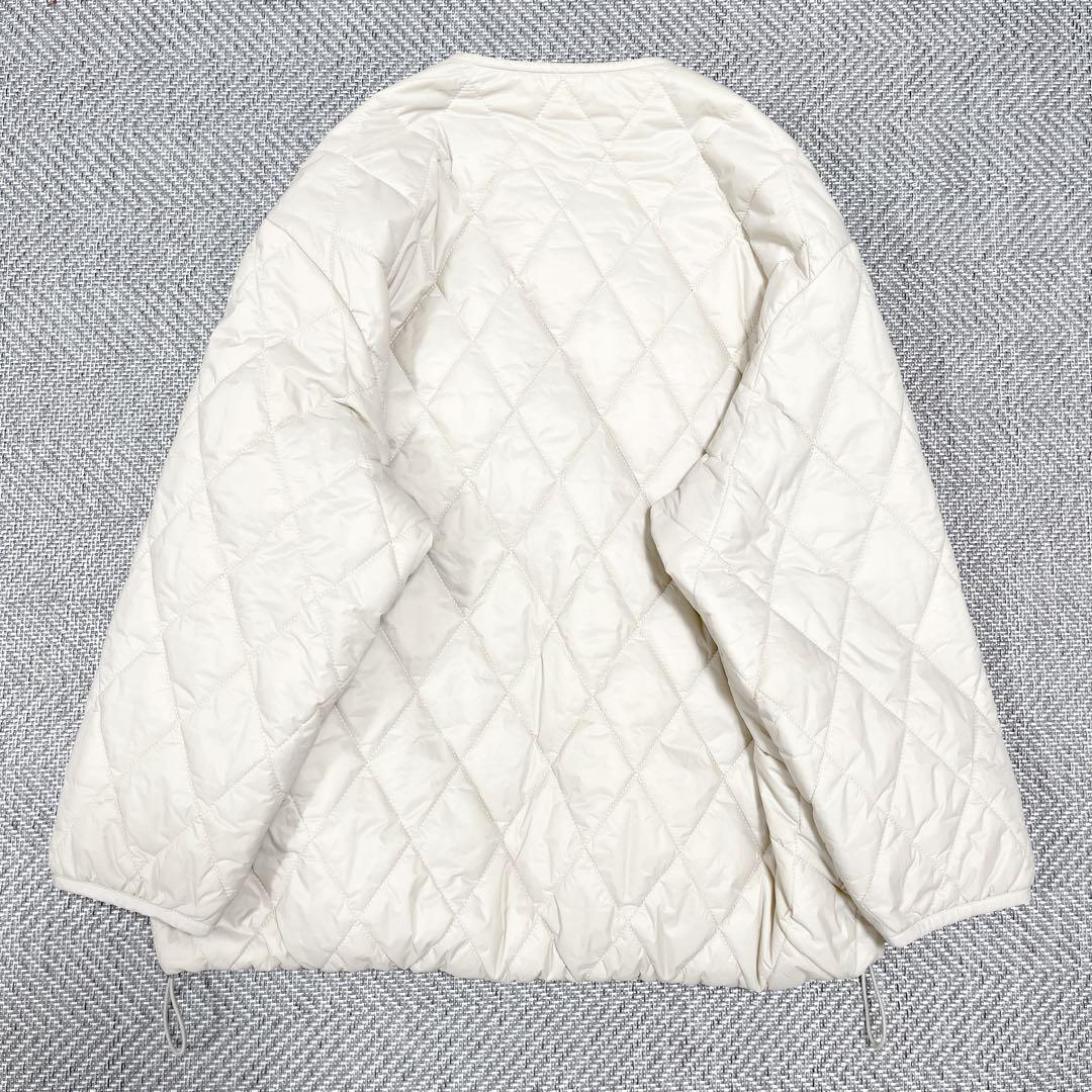 23区 中綿 リバーシブル ショート アウター キルティング ダウン アイボリー