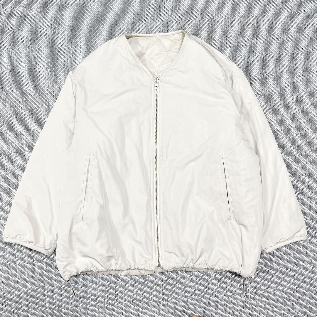 23区 中綿 リバーシブル ショート アウター キルティング ダウン アイボリー