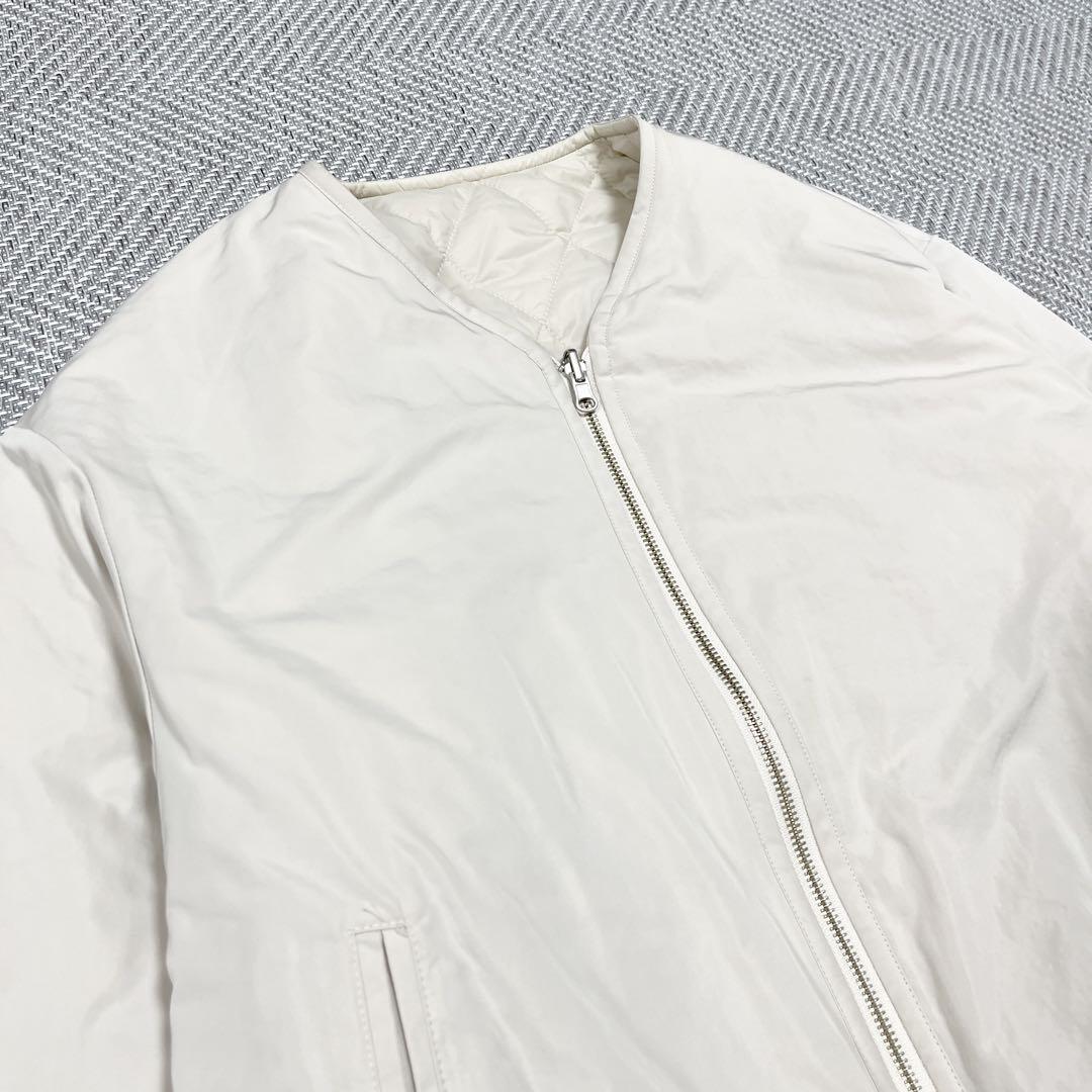 23区 中綿 リバーシブル ショート アウター キルティング ダウン アイボリー