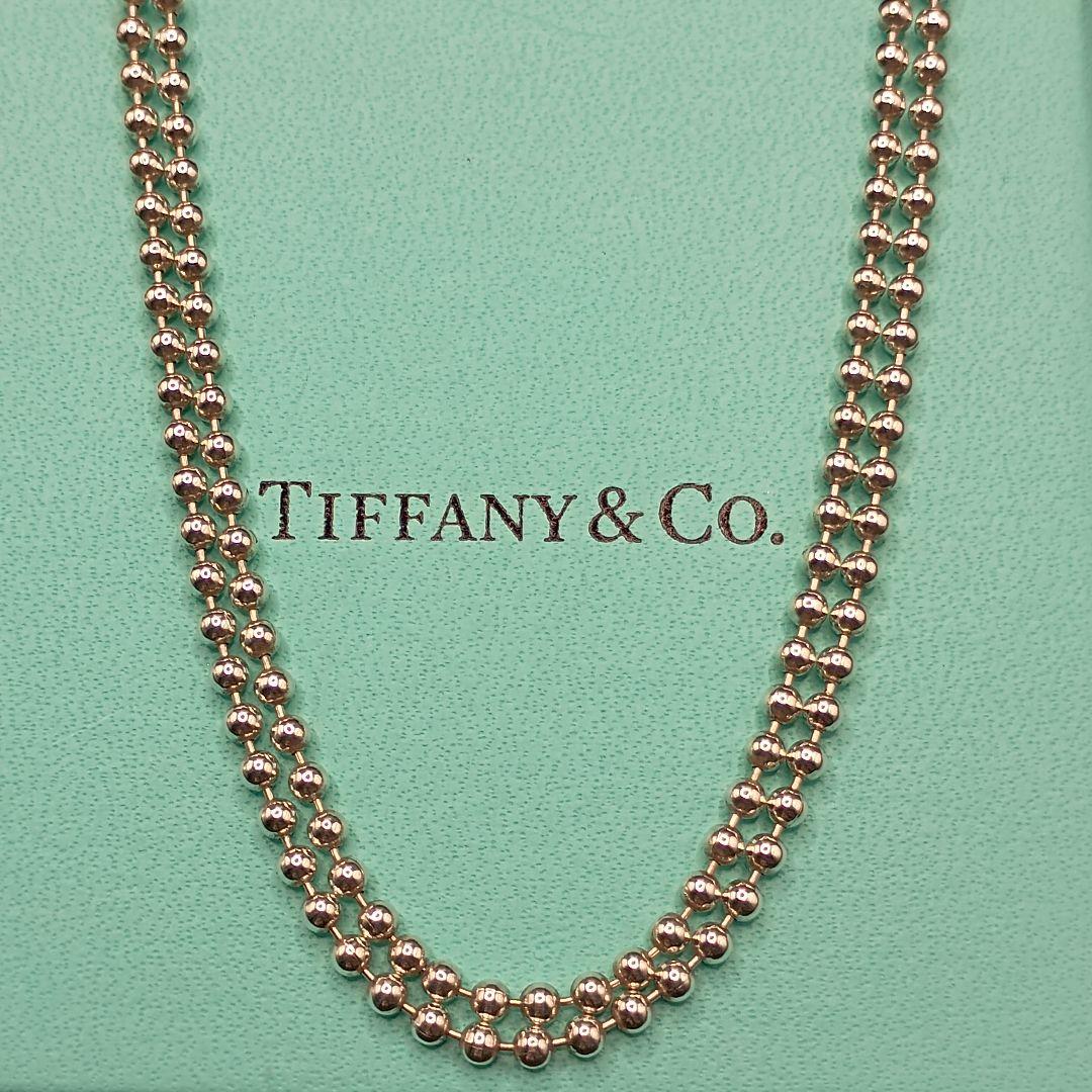 【美品】ティファニー ロングボールチェーン 87cm SILVER925