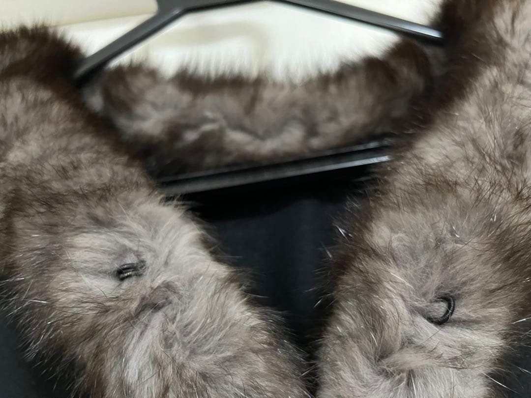 未使用✨【サガファー】フォックス カシミヤ100% 黒 セーブル マント ケープ