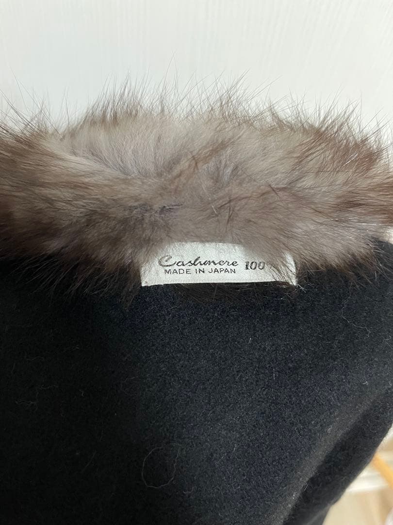 未使用✨【サガファー】フォックス カシミヤ100% 黒 セーブル マント ケープ