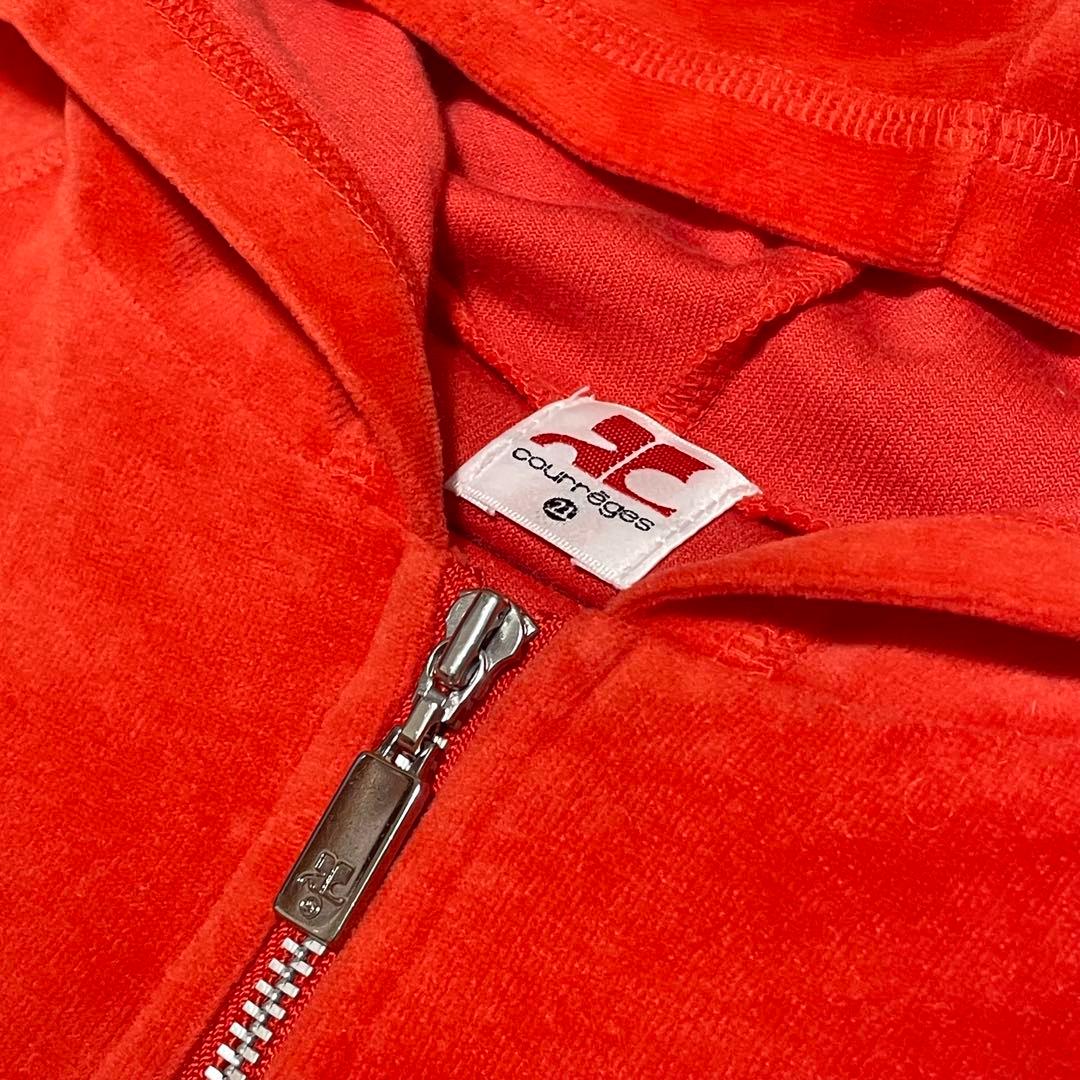 Courreges 21 ベロア ジップパーカー y2k