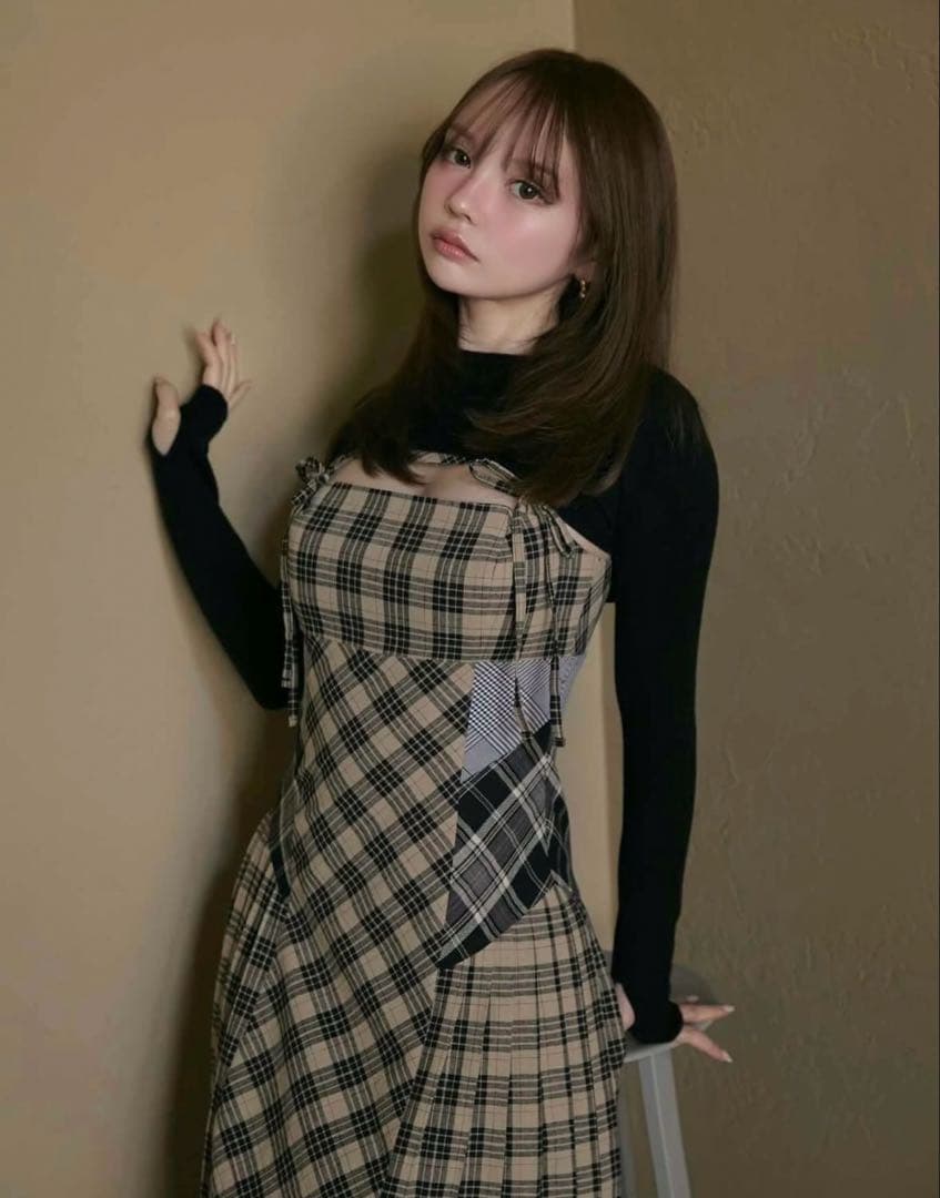 ワンピース ANDMARY Nadia check long dress