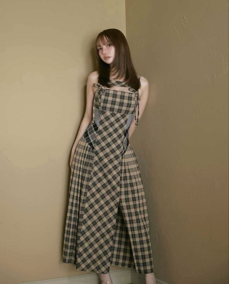 ワンピース ANDMARY Nadia check long dress