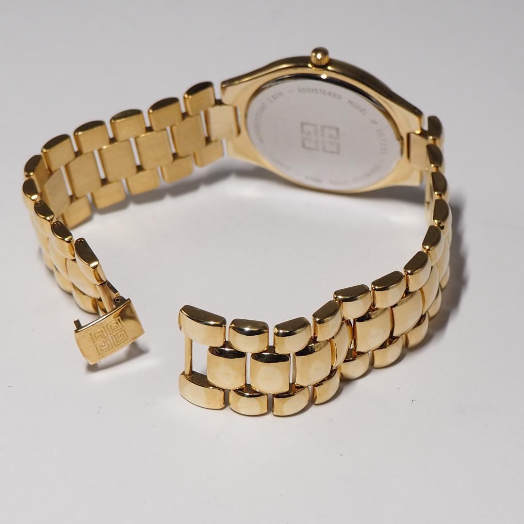 美品 ジバンシイ GIVENCHY デイト メンズ 腕時計 ゴールド F615