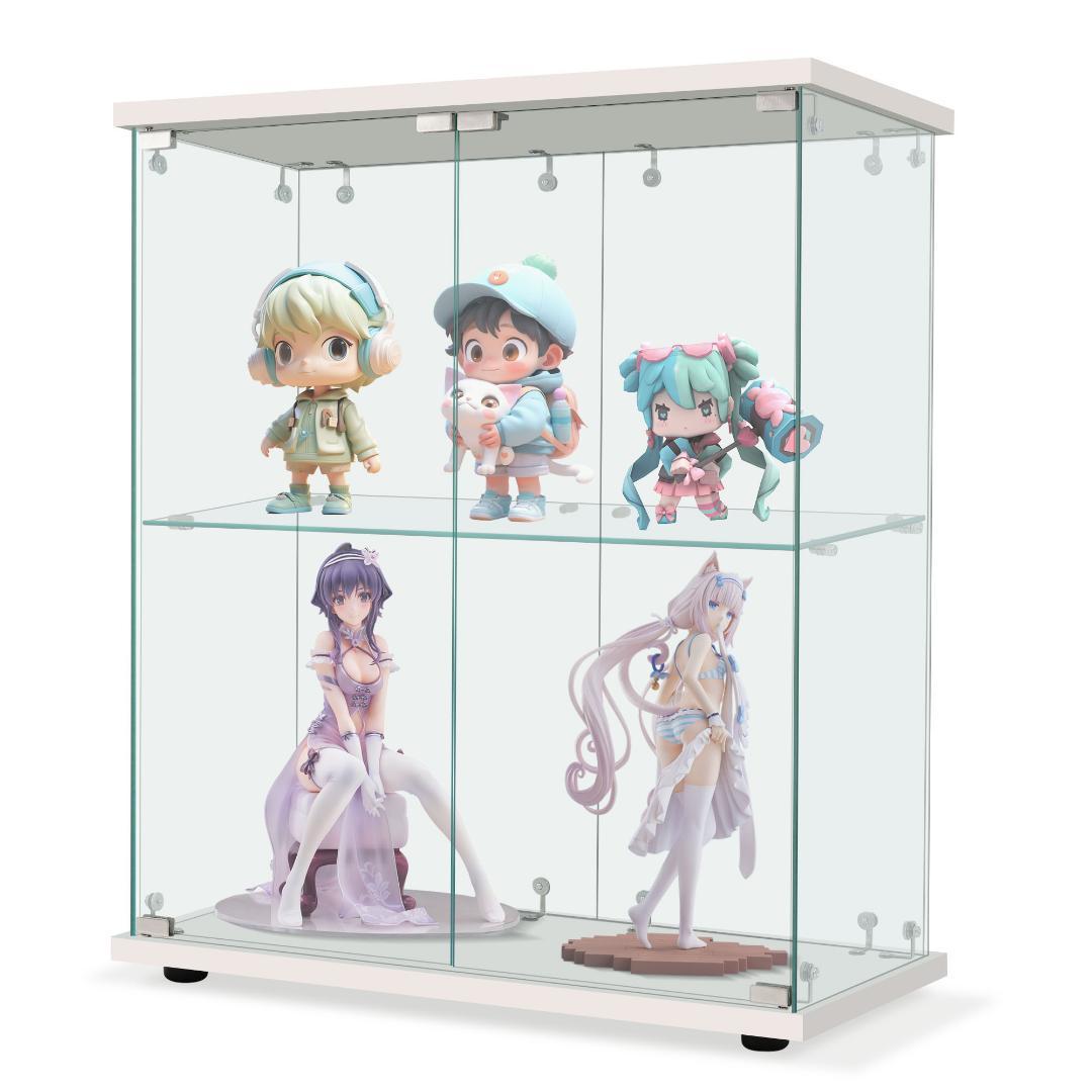 幅80.5×奥行36.5×高さ86cm コレクションケース 両扉タイプ 2段