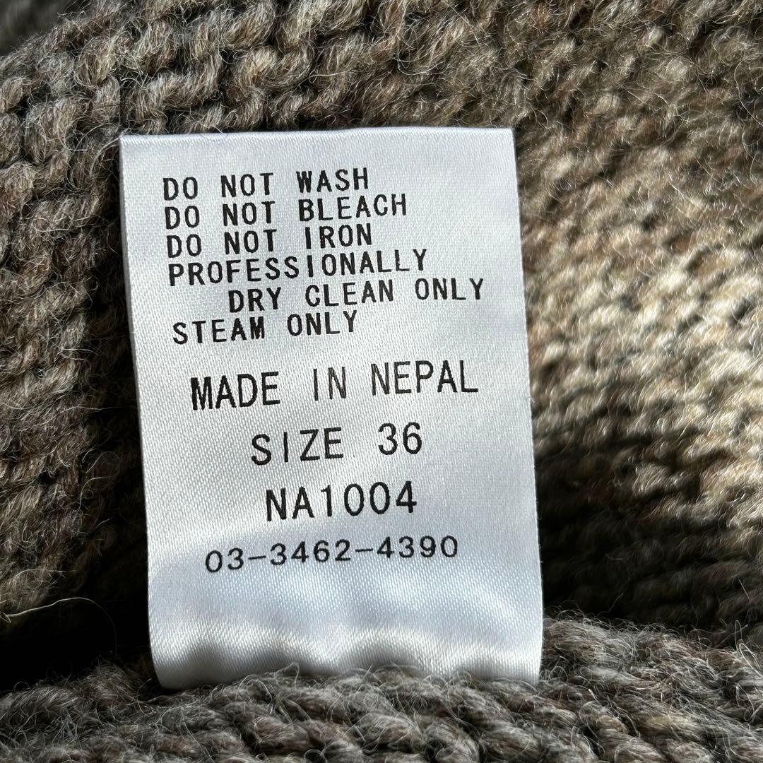 シェアスピリット ウールポンチョ フード付 茶 ネパール製　新品未着用　希少