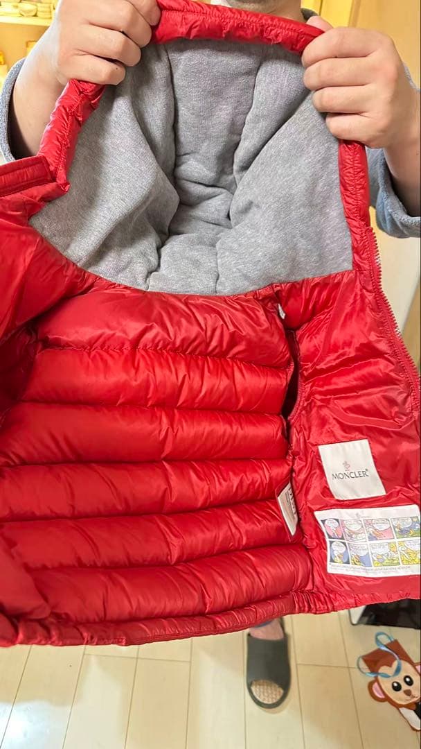 MONCLER フード付きダウンジャケット レッド 116cm 6a