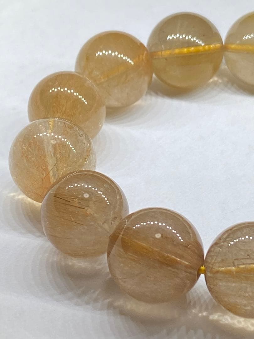 ゴールドルチル*16mm*天然石ブレス