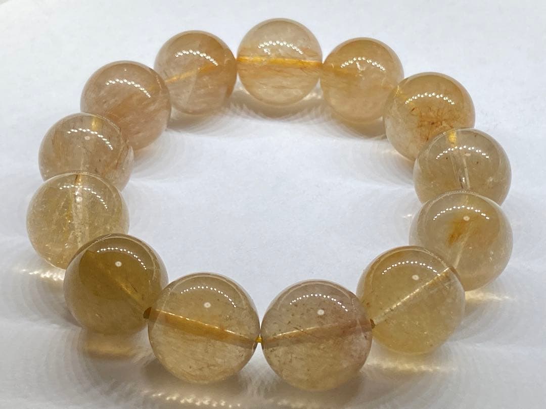 ゴールドルチル*16mm*天然石ブレス