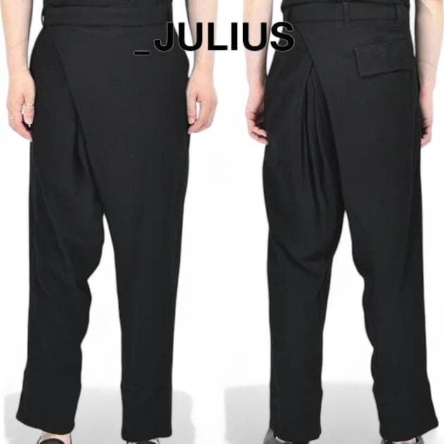 ユリウス 7 日本製 ジャガードストレッチ タックアップ ラッピングパンツ