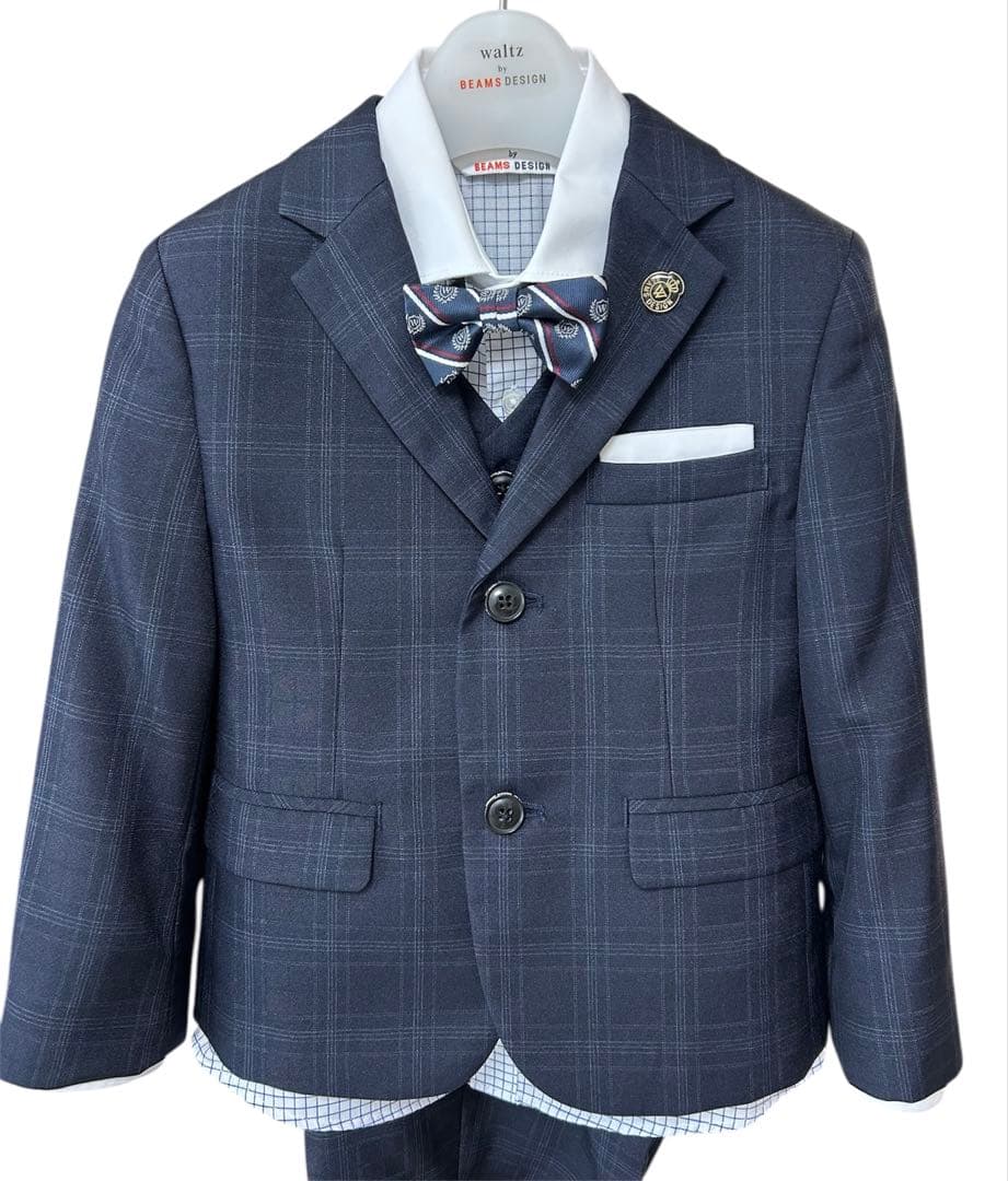 入学式　スーツ　110cm ネイビー　ワルツバイビームスデザイン　フォーマル