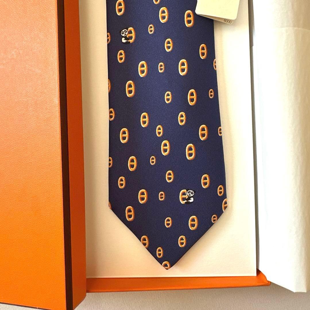 エルメス ネクタイ 《マイヨン・パンダ》新品 未使用
