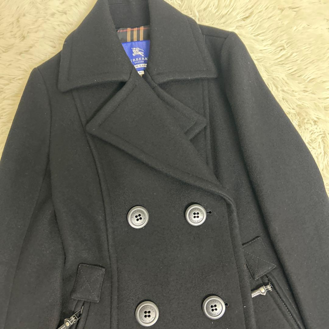 極美品！バーバリーブルーレーベル ピーコート　ノバチェック　ロング　36
