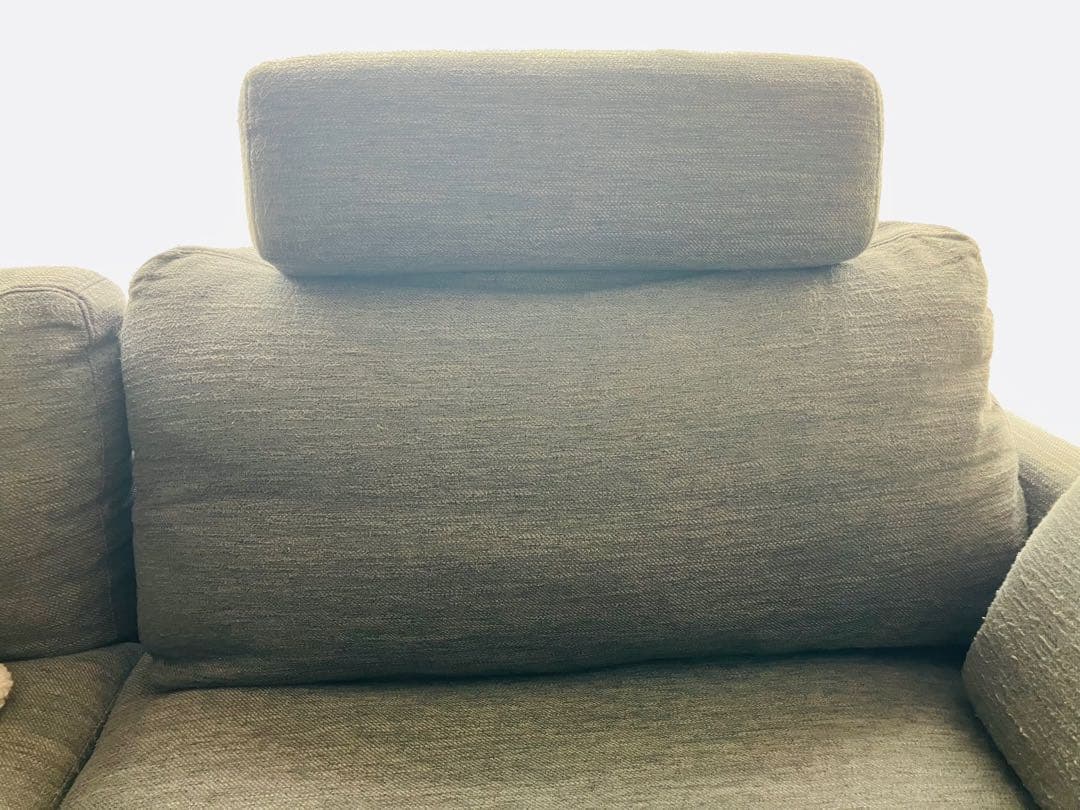 【ニトリ　匿名配送】ダークグレー 3人掛けソファ ヘッドレスト付き