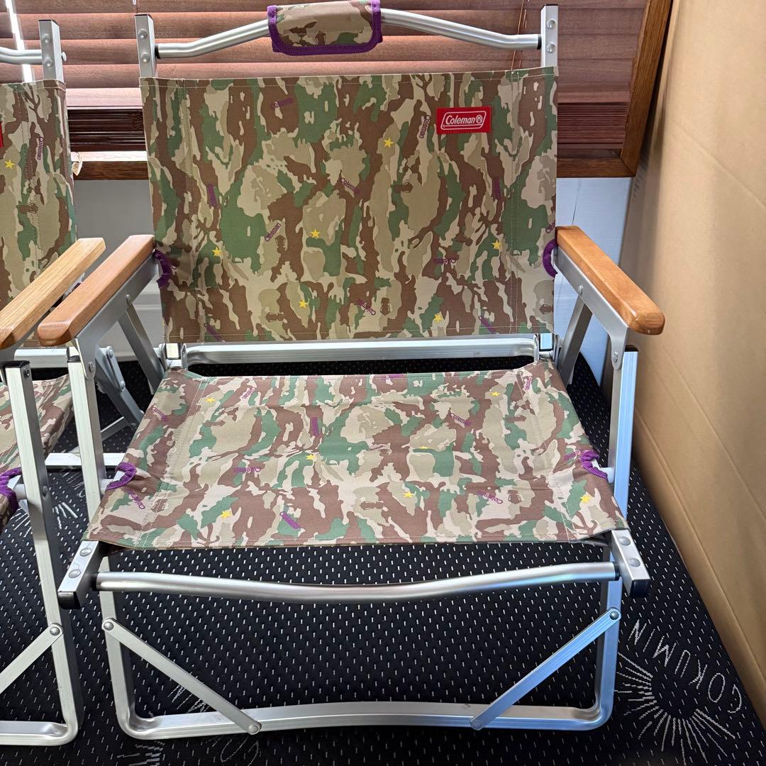 【美品】Coleman コンパクトフォールディングチェア　カモフラージュ　2脚