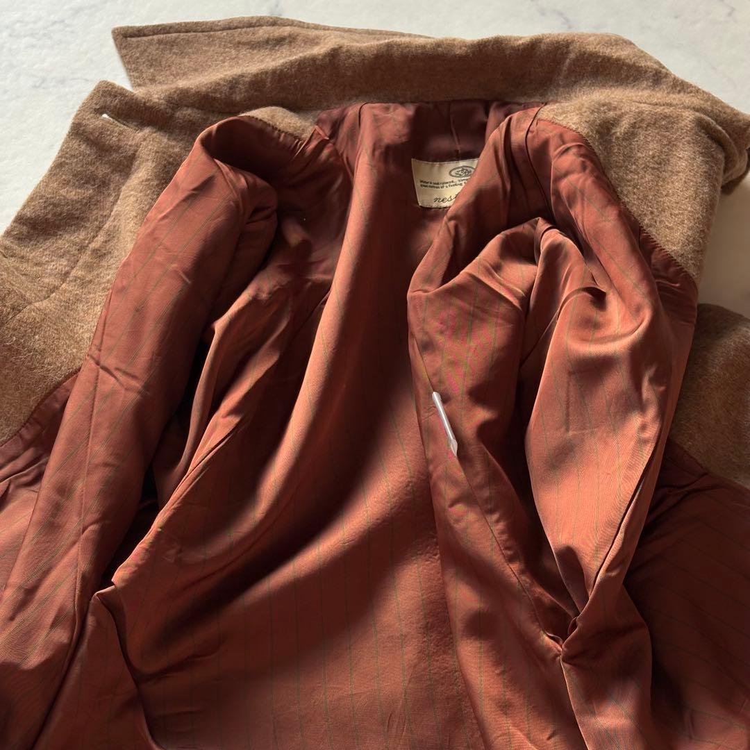 nest Robe ウール ポンチョ ケープコート ブラウン系 日本製 フリー