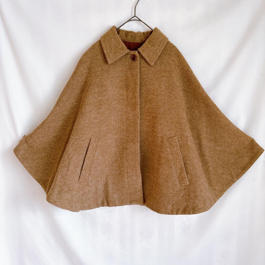 nest Robe ウール ポンチョ ケープコート ブラウン系 日本製 フリー