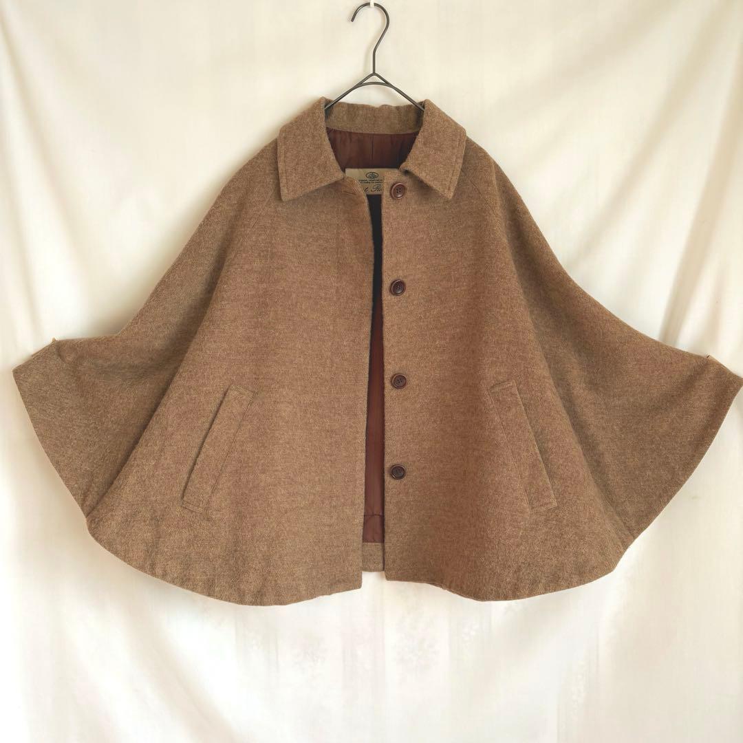 nest Robe ウール ポンチョ ケープコート ブラウン系 日本製 フリー